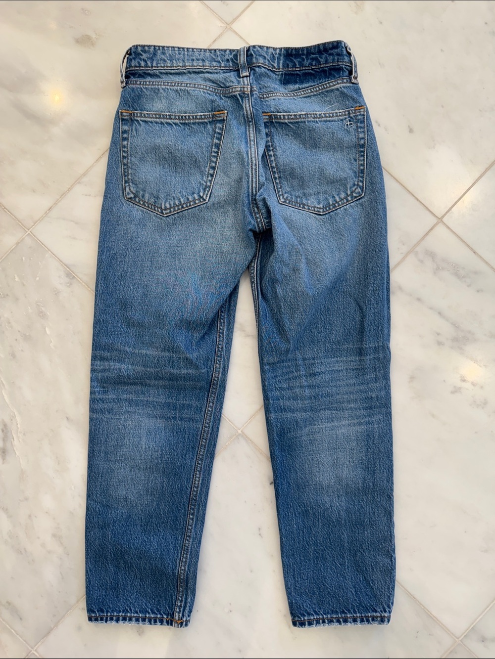 rag & bone Medium Blue Boyfriend Jeans with Button Fly - Picture 3 of 6